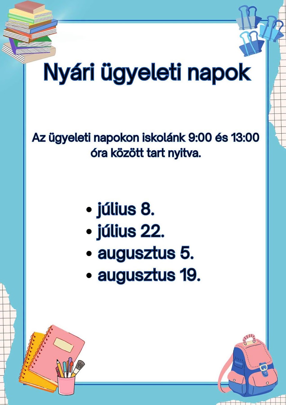 Nyári ügyelet